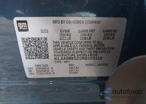 2024 Buick Encore Gx Preferred Fwd из США, поврежденный, VIN KL4AMBS21RB103118